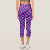 Red Clover Wildblume Abstraktes Muster Capri Leggings (Rückseite)