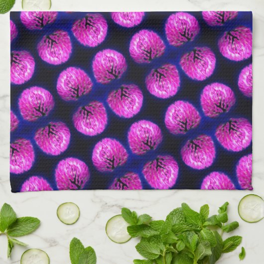 Red Clover Wildblume Abstraktes Muster Geschirrtuch (Gefaltet)