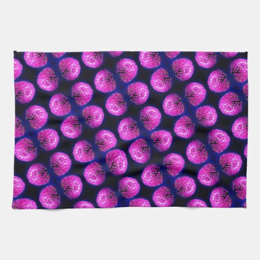 Red Clover Wildblume Abstraktes Muster Geschirrtuch (Horizontal)