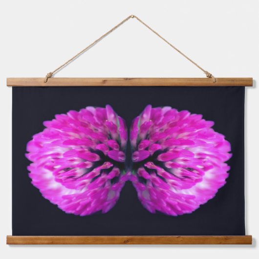 Red Clover Wildblume Twins Wandteppich Mit Holzrahmen (Vorne)