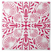 Red Coastal Sheashell Coral Kitchen Backsplash Fliese (Vorderseite)