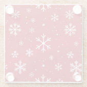 Red coaster with white snowflake pattern glasuntersetzer (Rückseite)
