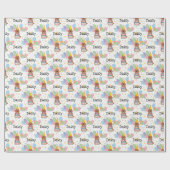 Red Cockapoo Cavapoo Dog Birthday Geschenkpapier (Flach)