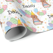 Red Cockapoo Cavapoo Dog Birthday Geschenkpapier (Rolleneckpunkt)
