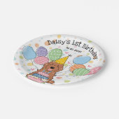 Red Cockapoo Cavapoo Dog Birthday Pappteller (Schrägansicht)