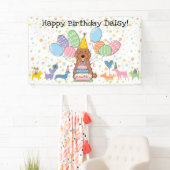 Red Cockapoo Cavapoo Dog Geburtstagsparty Banner (Insitu)