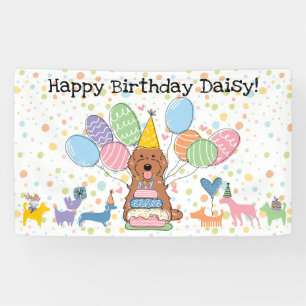 Red Cockapoo Cavapoo Dog Geburtstagsparty Banner