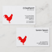 Red Cockerel Symbol - Weiß Visitenkarte (Vorne/Hinten)
