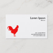 Red Cockerel Symbol - Weiß Visitenkarte (Rückseite)