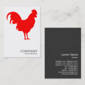 Red Cockerel - Weiß Visitenkarte (Vorne/Hinten)