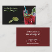 Red Cocktail Business Cards Visitenkarte (Vorne/Hinten)