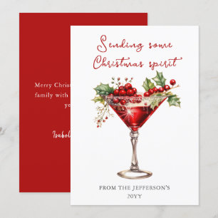 Red Cocktail Weihnachtsgeist Feiertagskarte