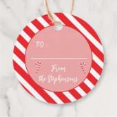 Red Cocoa Tasse Candy Cane Streifen Geschenk | Gef Geschenkanhänger (Rückseite)