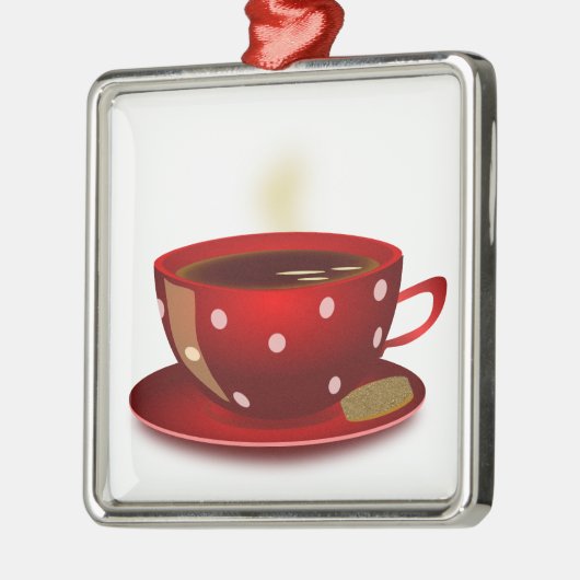 Red Coffee Cup Ornament (Links)