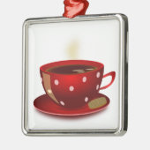 Red Coffee Cup Ornament Aus Metall (Links)