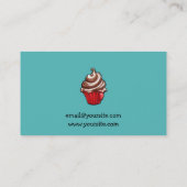 Red Coffee Cupcake aquamarine Visitenkarte (Rückseite)