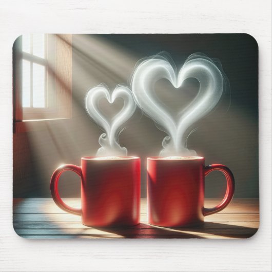 Red Coffee Mugs mit Dampftraden Mousepad (Vorne)