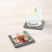 Red Coffee Tin of Red Poppies Getränkeuntersetzer (Rechte Seite)