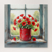 Red Coffee Tin of Red Poppies Puzzle (Vertikal)