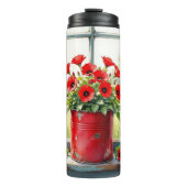Red Coffee Tin of Red Poppies Thermosbecher (Vorderseite)