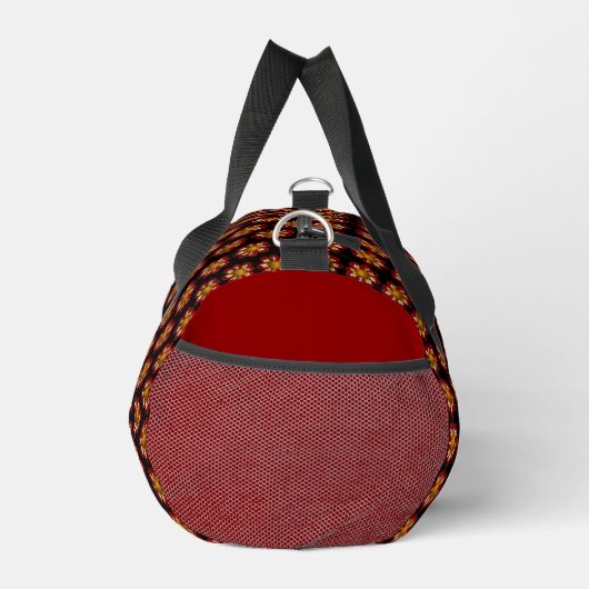 Red Collarette Dahlia Blumenmuster Duffle Bag (Rechts)