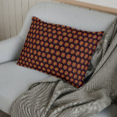 Red Collarette Dahlia Floral Pattern auf Schwarz Kissenbezug