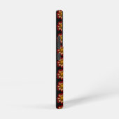 Red Collarette Dahlia Floral Pattern auf Schwarz Samsung Galaxy Hülle (Rechte Seite)