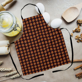 Red Collarette Dahlia Floral Pattern auf Schwarz Schürze