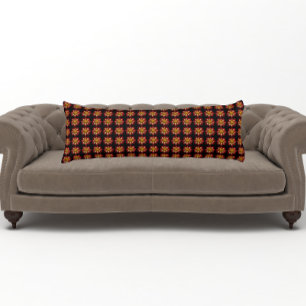 Red Collarette Dahlia Floral Pattern auf Schwarz Seitenschläferkissen