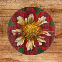 Red Collarette Dahlia Floral Schneidebrett