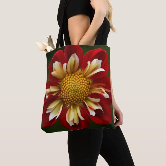 Red Collarette Dahlia Floral Tasche (Von Nahem)