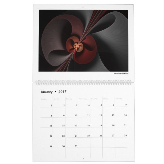Red Collection Abstrakte Fraktale 2026 Kalender (Jan 2017)