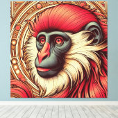 RED COLOBUS MONKEY FRAME ART LEINWANDDRUCK (Insitu (Holzboden))