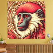 RED COLOBUS MONKEY FRAME ART LEINWANDDRUCK (Insitu (Wohnzimmer))