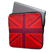 Red Color Background British Union Jack Laptopschutzhülle (Vorderseite Links)