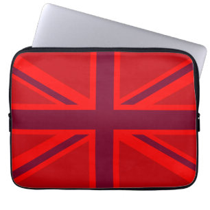 Red Color Background British Union Jack Laptopschutzhülle