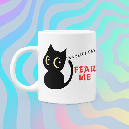 Red color Fee Me Sprichwort Black Cat on Kaffeetasse