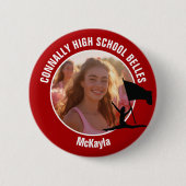 Red Color Guard Photo High School Dancer Button (Vorderseite)