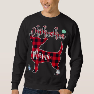 Red Color Kariert Chihuahua Mama Sweatshirt