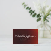Red Color Makeup Artist Script Business Card Visitenkarte (Stehend Vorderseite)