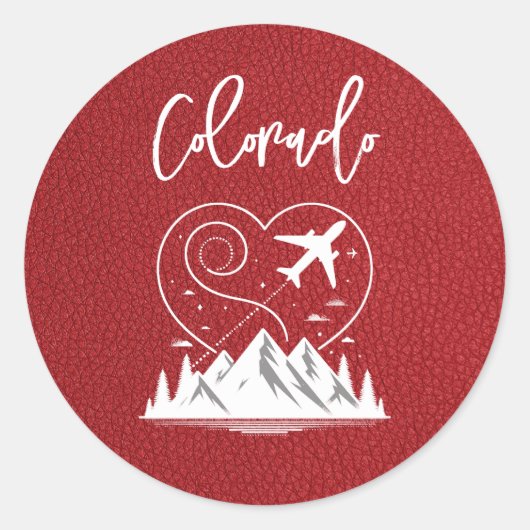Red Colorado Passport Runder Aufkleber (Vorderseite)