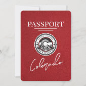 Red Colorado Passport Save the Date (Vorderseite)