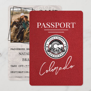 Red Colorado Passport Save the Date