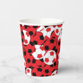 Red Colored Soccer Balls Pappbecher (Links)