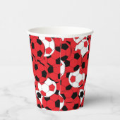 Red Colored Soccer Balls Pappbecher (Rechts)