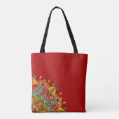 Red Colorful Mandala Shoulder Tasche (Rückseite)