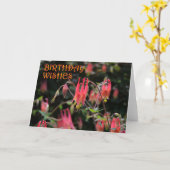 Red Columbine Birthday Karte (Gelbe Blume)