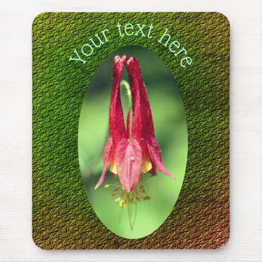 Red Columbine Blume Personalisiert Mousepad (Vorne)