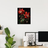 Red Columbine Blumen Art Print Poster (Heimbüro)