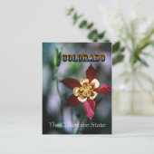 Red Columbine - Vintag Style Postkarte (Stehend Vorderseite)